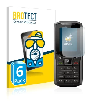 Face avant d’un emballage produit avec le logo de la marque BROTECT. À côté, l’appareil Crosscall Core-S4 est représenté avec 