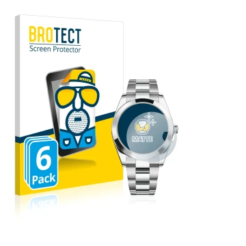 Face avant d’un emballage produit avec le logo de la marque BROTECT. À côté, l’appareil Rolex Datejust 41 est représenté avec 