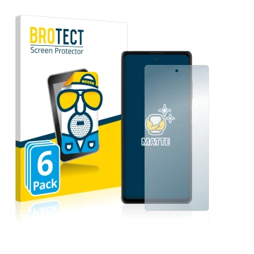 Face avant d’un emballage produit avec le logo de la marque BROTECT. À côté, l’appareil Blackview A100 est représenté avec la 