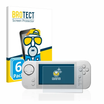 Face avant d’un emballage produit avec le logo de la marque BROTECT. À côté, l’appareil Evercade EXP est représenté avec la pr