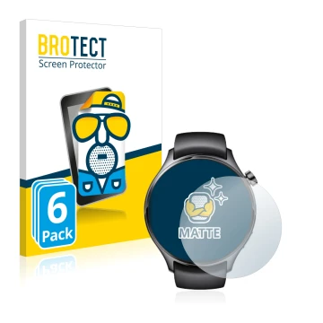 Face avant d’un emballage produit avec le logo de la marque BROTECT. À côté, l’appareil Xiaomi Watch S1 Pro est représenté ave