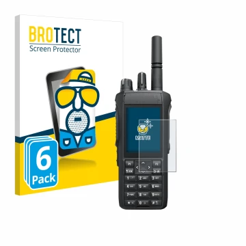 Face avant d’un emballage produit avec le logo de la marque BROTECT. À côté, l’appareil Motorola R7 est représenté avec la pro