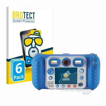 Face avant d’un emballage produit avec le logo de la marque BROTECT. À côté, l’appareil Vtech Kidizoom Duo Pro est représenté 