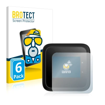 Face avant d’un emballage produit avec le logo de la marque BROTECT. À côté, l’appareil Netgear Nighthawk M6 Pro est représent