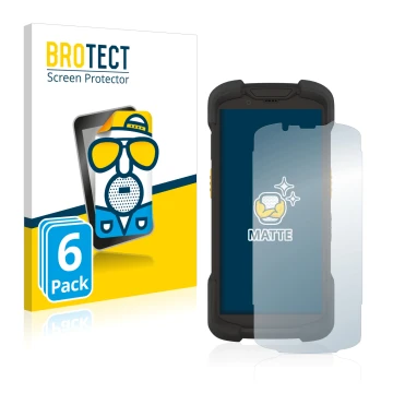 Face avant d’un emballage produit avec le logo de la marque BROTECT. À côté, l’appareil Zebra TC73 est représenté avec la prot