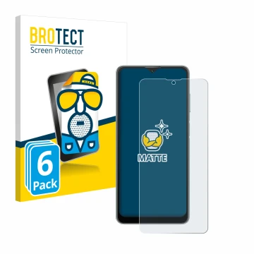 Face avant d’un emballage produit avec le logo de la marque BROTECT. À côté, l’appareil Blackview A53 est représenté avec la p