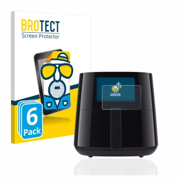 Face avant d’un emballage produit avec le logo de la marque BROTECT. À côté, l’appareil Philips Essential Airfryer XL HD927X e