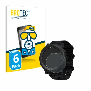 Face avant d’un emballage produit avec le logo de la marque BROTECT. À côté, l’appareil Suunto Core Alpha est représenté avec 