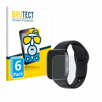 Face avant d’un emballage produit avec le logo de la marque BROTECT. À côté, l’appareil Xiaomi Redmi Watch 3 est représenté av