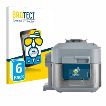 Face avant d’un emballage produit avec le logo de la marque BROTECT. À côté, l’appareil Ninja Speedi Rapid Cooking System est 