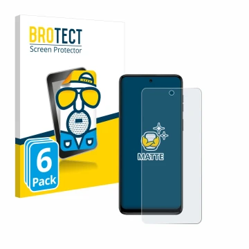 Face avant d’un emballage produit avec le logo de la marque BROTECT. À côté, l’appareil Motorola Moto G54 est représenté avec 