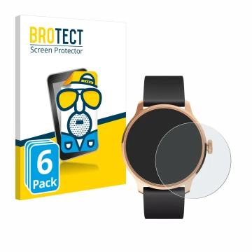 Face avant d’un emballage produit avec le logo de la marque BROTECT. À côté, l’appareil Withings ScanWatch Light est représent