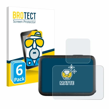 Face avant d’un emballage produit avec le logo de la marque BROTECT. À côté, l’appareil GoPro Hero 12 Black est représenté ave