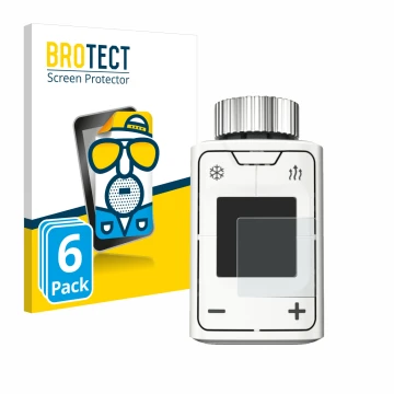 Face avant d’un emballage produit avec le logo de la marque BROTECT. À côté, l’appareil AVM FRITZ!DECT 302 est représenté avec