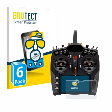 Face avant d’un emballage produit avec le logo de la marque BROTECT. À côté, l’appareil Spektrum NX20 est représenté avec la p