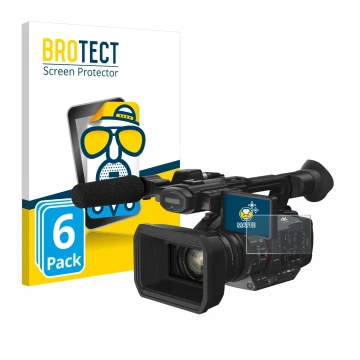 Face avant d’un emballage produit avec le logo de la marque BROTECT. À côté, l’appareil Panasonic HC-X2 est représenté avec la