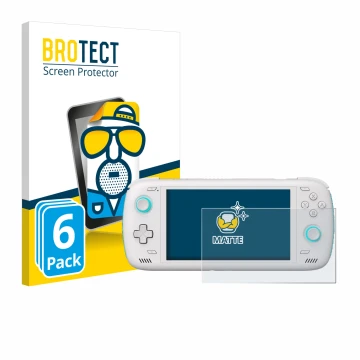 Face avant d’un emballage produit avec le logo de la marque BROTECT. À côté, l’appareil AYN Odin 2 est représenté avec la prot