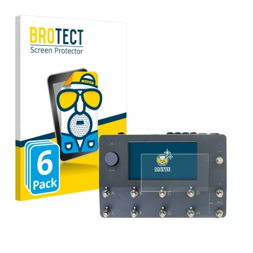 Face avant d’un emballage produit avec le logo de la marque BROTECT. À côté, l’appareil Neural DSP Quad Cortex est représenté 