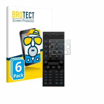 Face avant d’un emballage produit avec le logo de la marque BROTECT. À côté, l’appareil Native Instruments Traktor Kontrol X1 