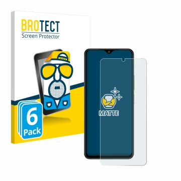 Face avant d’un emballage produit avec le logo de la marque BROTECT. À côté, l’appareil Xiaomi Redmi A3 est représenté avec la