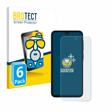 Face avant d’un emballage produit avec le logo de la marque BROTECT. À côté, l’appareil Samsung Galaxy A35 5G est représenté a