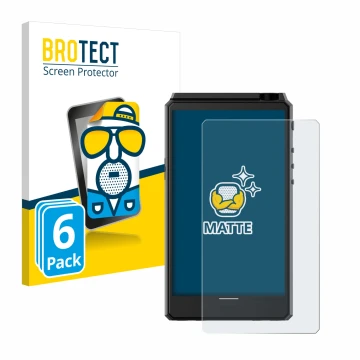 Face avant d’un emballage produit avec le logo de la marque BROTECT. À côté, l’appareil Hiby R6 III est représenté avec la pro
