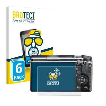 Face avant d’un emballage produit avec le logo de la marque BROTECT. À côté, l’appareil Ricoh GR IIIx HDF est représenté avec 