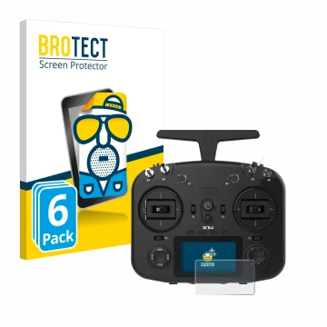 Face avant d’un emballage produit avec le logo de la marque BROTECT. À côté, l’appareil FrSky TWIN X14 est représenté avec la 