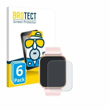 Face avant d’un emballage produit avec le logo de la marque BROTECT. À côté, l’appareil walkbee Smartwatch 1.83