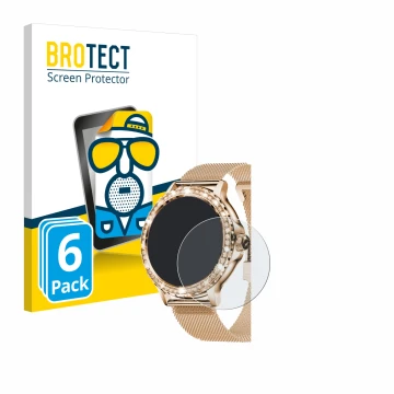 Face avant d’un emballage produit avec le logo de la marque BROTECT. À côté, l’appareil walkbee Smartwatch 1.3