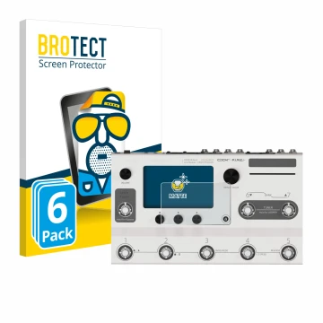 Face avant d’un emballage produit avec le logo de la marque BROTECT. À côté, l’appareil Hotone Ampero II Stage est représenté 