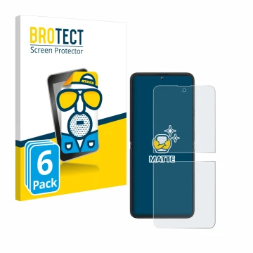 Face avant d’un emballage produit avec le logo de la marque BROTECT. À côté, l’appareil Blackview Hero 10 (Affichage avant) es