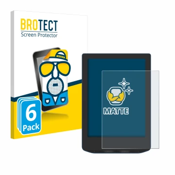 Face avant d’un emballage produit avec le logo de la marque BROTECT. À côté, l’appareil PocketBook Verse Pro Color est représe