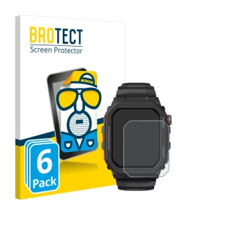Face avant d’un emballage produit avec le logo de la marque BROTECT. À côté, l’appareil Zeblaze Ares GPS est représenté avec l
