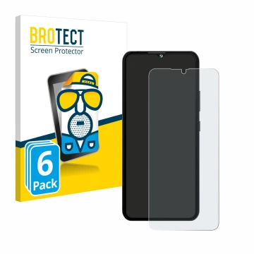 Face avant d’un emballage produit avec le logo de la marque BROTECT. À côté, l’appareil Cubot A10 est représenté avec la prote