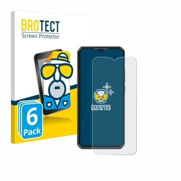 Face avant d’un emballage produit avec le logo de la marque BROTECT. À côté, l’appareil Oukitel WP50 est représenté avec la pr