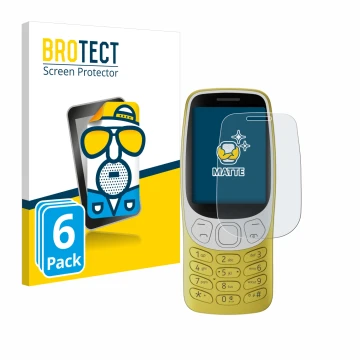 Face avant d’un emballage produit avec le logo de la marque BROTECT. À côté, l’appareil Nokia 3210 est représenté avec la prot