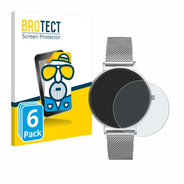 Face avant d’un emballage produit avec le logo de la marque BROTECT. À côté, l’appareil Xcoast X-Watch Siona 2 Nano est représ