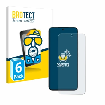 Face avant d’un emballage produit avec le logo de la marque BROTECT. À côté, l’appareil Xiaomi 15 est représenté avec la prote