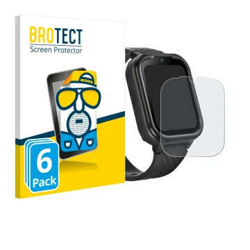 Face avant d’un emballage produit avec le logo de la marque BROTECT. À côté, l’appareil RAYOFI Kids Smartwatch est représenté 