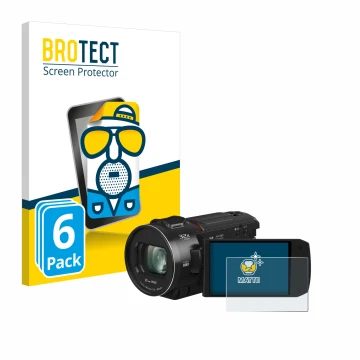 Face avant d’un emballage produit avec le logo de la marque BROTECT. À côté, l’appareil Panasonic HC-VX3 est représenté avec l