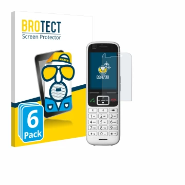 Face avant d’un emballage produit avec le logo de la marque BROTECT. À côté, l’appareil Unify OpenScape S6 est représenté avec