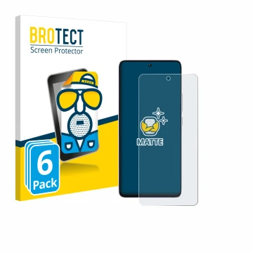 Face avant d’un emballage produit avec le logo de la marque BROTECT. À côté, l’appareil Xiaomi Poco M7 Pro est représenté avec