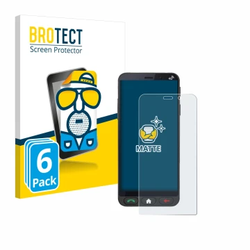 Face avant d’un emballage produit avec le logo de la marque BROTECT. À côté, l’appareil Brondi Amico Vero 4G est représenté av