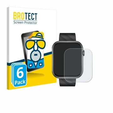 Face avant d’un emballage produit avec le logo de la marque BROTECT. À côté, l’appareil Bekomiya Smartwatch 2