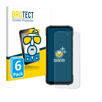 Face avant d’un emballage produit avec le logo de la marque BROTECT. À côté, l’appareil Doogee Blade 10 Power est représenté a