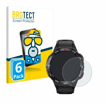 Face avant d’un emballage produit avec le logo de la marque BROTECT. À côté, l’appareil Xiaomi Mibro GS Pro est représenté ave