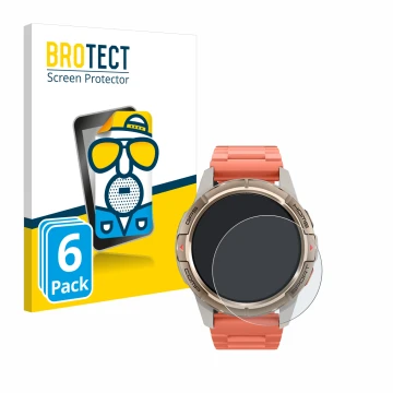 Face avant d’un emballage produit avec le logo de la marque BROTECT. À côté, l’appareil Xiaomi Mibro GS Active est représenté 