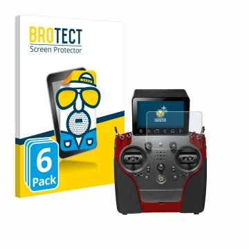 Face avant d’un emballage produit avec le logo de la marque BROTECT. À côté, l’appareil PowerBox Systems Atom est représenté a