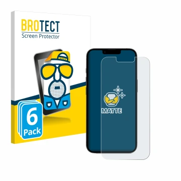 Face avant d’un emballage produit avec le logo de la marque BROTECT. À côté, l’appareil Apple iPhone 16e est représenté avec l